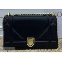 Hot Sell Cheap Dior Lambskin Diorama Medium Bag CD96218 Black/Gold 2019