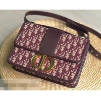 Discount Dior 30 Montaigne Flap Bag in Oblique Jacquard Canvas CD96705 Burgundy and CD Clasp 2019