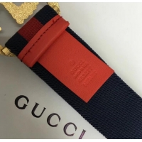 Pretty Style Gucci Blue/Red Web Elastic Belt With Torchon Double G Buckle 906181