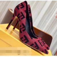 Popular Style Fendi Heel 9cm FF Logo Pumps F91601 Red 2019