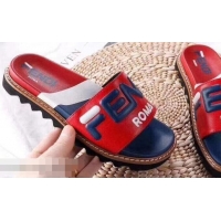 Cheap Beautiful Fendi Slides Mania Logo F93107 Red 2019