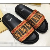 Promotional Low Price Fendi Slides FF Logo F93112 Brown 2019