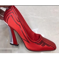 Spot Fendi Heel 9.5cm FFreedom Square-toed Pumps F93711 Red 2019