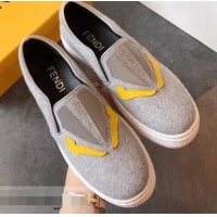 High Quality Fendi Bag Bugs Eyes Slip-on Sneakers F94302 Gray 2019