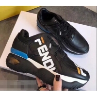 New Design Fendi Mania Logo Sneakers For Women/Men F94002 Black 2019