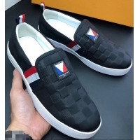 Imitation Louis Vuitton America's Cup Men's Slip On Sneakers LV96723 Black