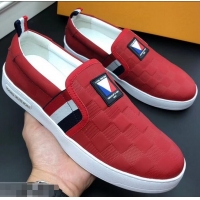 Classic Hot Louis Vuitton America's Cup Men's Slip On Sneakers LV96723 Red