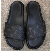 Hot Sell Louis Vuitton Waterfront Rubber Mules LV96727 Monogram Eclipse Canvas