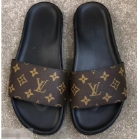 Purchase Grade Louis Vuitton Waterfront Rubber Mules LV96727 Monogram Canvas