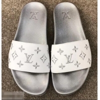 Classic Faux Louis Vuitton Waterfront Rubber Mules Mules LV96727 Monogram Silver