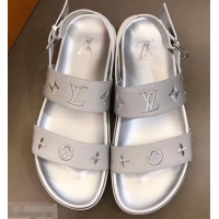 Sumptuous Louis Vuitton Monogram Rubber Sandals LV96742 Silver 2019