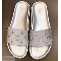 Imitation Louis Vuitton Monogram Rubber Mules LV96744 Silver 2019