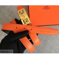 Best Product Hermes Width 2.5cm Collier De Chien Buckle Belt 619018 Orange/Gold