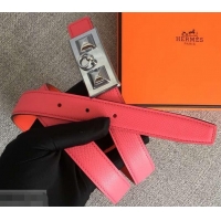 Super Quality Hermes Width 2.5cm Collier De Chien Buckle Belt 619018 Pink/Silver