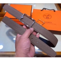 Best Product Hermes Width 3.2cm Oscar Buckle Reversible Leather Belt 619025 Camel/Silver