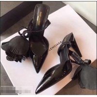 Lowest Cost Saint Laurent Point Heel With Flower Y83009 Black