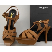 Best Price Saint Laurent Tribute Sandals In Smooth Leather Y96451 Khaki