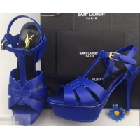 Cheapest Saint Laurent Tribute Sandals In Smooth Leather Y96451 Blue