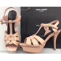 Trendy Design Saint Laurent Tribute Sandals In Smooth Leather Y96451 Nude Pink