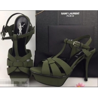 Discount Saint Laurent Tribute Sandals In Smooth Leather Y96451 Edge Green