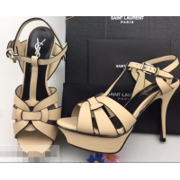 Well Crafted Saint Laurent Tribute Sandals In Smooth Leather Y96451 Edge Beige