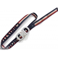 Luxury Hot Dior Width 2.5cm Belt with Round CD Buckle in Canvas 931042 Striped Blue/Red/Beige