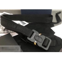 New Fashion Dior Width 2.5cm Belt with Round CD Buckle in 931042 Canvas Black