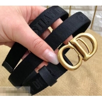 Luxury Dior Width 2cm Saddle Nylon Belt Black with CD Buckle 931046