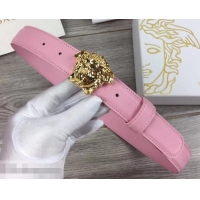 Popular Style Versace Width 3cm Palazzo Belt With Medusa Buckle 602312 Pink/Gold