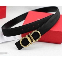 Charming Ferragamo 3cm width Women Adjustable and Reversible Belt in calfskin 602327