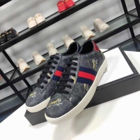 Grade Quality Gucci Ace Leather Low-Top Sneakers Web Signature G89631 Black