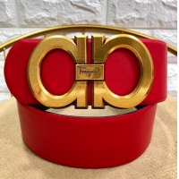 Well Crafted Ferragamo Width 7cm High Waist Gancini Belt 602344 Red