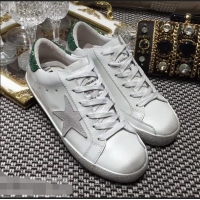 Best Cheap Golden Goose Deluxe Brand Superstar Sneakers GD8402 White/Glitter Green 2018