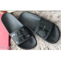 Buy Cheap Ferragamo PVC Gancini Slide Sandals F94902 Black 2019