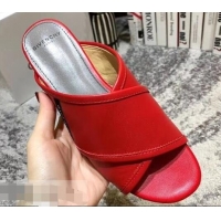 Hot Sell Givenchy Crossover Logo Flat Sandals G93706 Red 2019