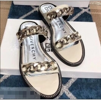 Imitation Givenchy Double-Chain Jelly Flat Sandals G93803 White 2019