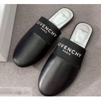 Hot Sell Givenchy Paris Leather Flat Mules G94216 Black