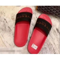 Grade Quality Givenchy Paris Logo Slides Sandals G95002 Rubber Black/Red