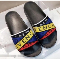 Hot Sell Givenchy 4G Webbing Logo Slides Sandals G95009 Rubber Multicolor 2019