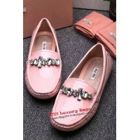 Grade Quality Miu Miu Casual Shoes Patent Leather MM334 Pink