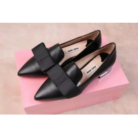 Recommended Discount Miu Miu Leather Flat MM442 Black