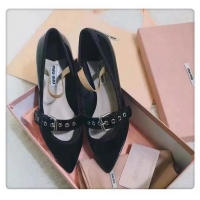 Fashion Show Collections Miu Miu Leather Ballerina MM543 Black