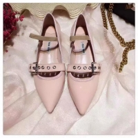 Stylish Cheap Miu Miu Leather Ballerina MM544 Apricot