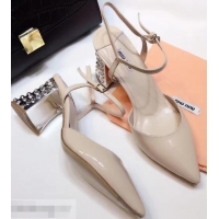 Buy Cheap MIU MIU SWAROVSKI CRYSTALS HEEL GOATSKIN PUMPS MM2810 APRICOT