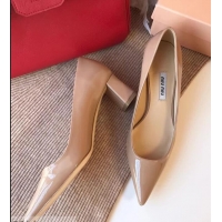 Buy Faux Miu Miu Patent Leather Pumps 50mm Heel MM8835 Nude