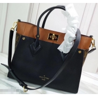 Grade Louis Vuitton Twist Calfskin and Monogram Canvas On My Side Tote Bag M53823 Black 2019