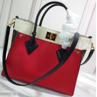 Luxury Louis Vuitton Twist Calfskin and Monogram Canvas On My Side Tote Bag M53824 Rouge Pirate 2019