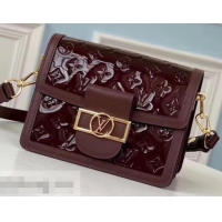 Top Grade Louis Vuitton Monogram Vernis Patent Leather Mini Dauphine Bag M538044 Burgundy 2019