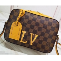 Good Looking Louis Vuitton Damier Ebene Canvas 3D LV Santa Monica Bag N40178 Safran 2019