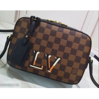 Perfect Louis Vuitton Damier Ebene Canvas 3D LV Santa Monica Bag N40189 Noir 2019